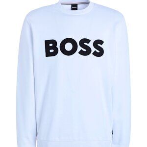 NWT Boss Men's Long Sleeve Brand Logo Print Sweatshirt, White 5XT